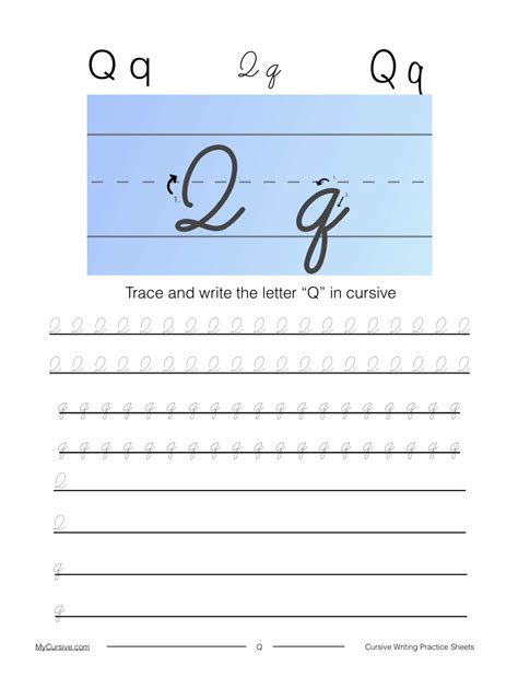 How to Write Cursive Q [Worksheet + Tutorial] .